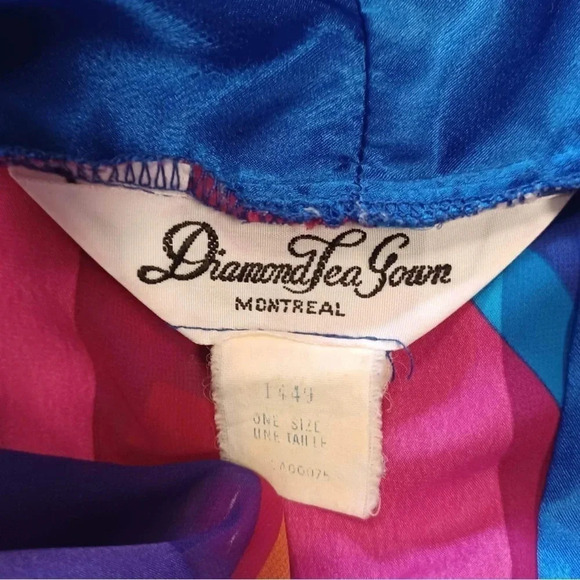 Vintage  Diamond Tea Room Cafton/Kimono Geometric One Size - Picture 10 of 10